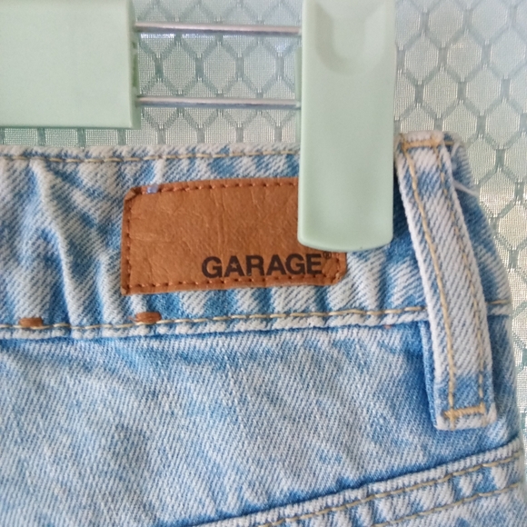 Garage Mom Jeans High Waist Straight Raw Hem Blue Two Tone Denim Sz 1 - Picture 4 of 7